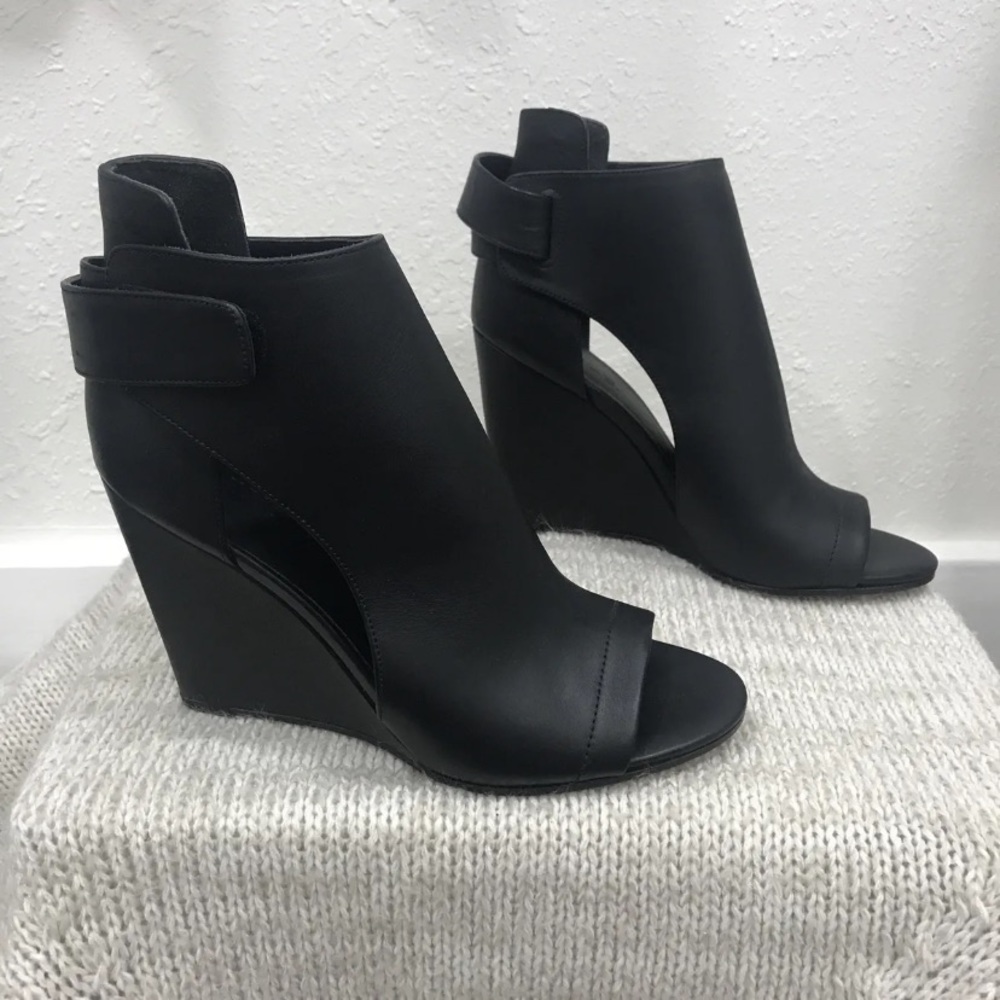 Vince Leather Katia Wedge Bootie